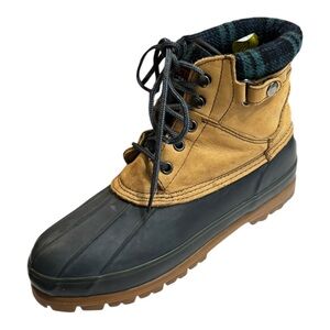 Northwest Territory Navy Blue & Tan Leather Insulated Duck Boots Women’s Size 10